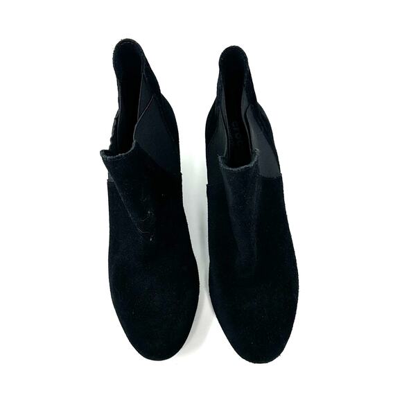 Crocs Size 7.5 Wedge Boot Black Slip On 2.5" Heel Comfort Bootie Casual Everyday - Picture 2 of 9